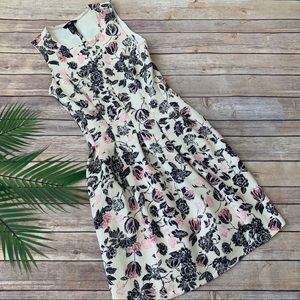 H&M Cream Floral Sleeveless Dress